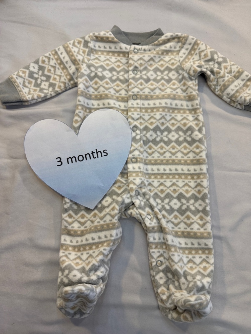 Carter's - Cozy Fleece Baby Footed Onesie Sleeper/Footie in Gray and Cream